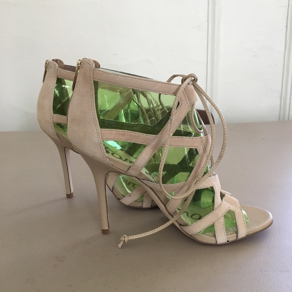 Sam Edelman tan/beige suede strappy sandals